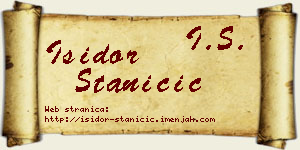 Isidor Staničić vizit kartica